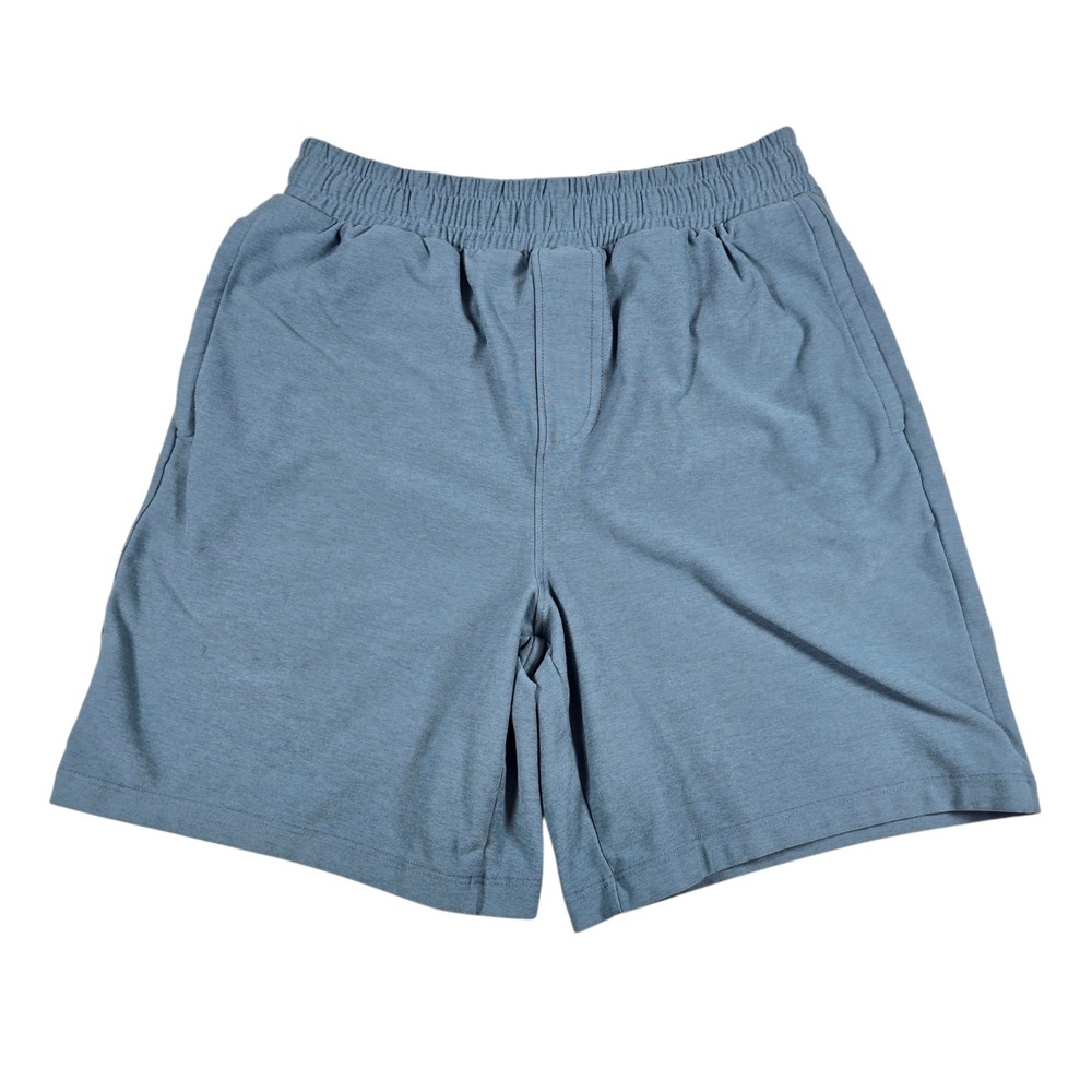 Beyond Yoga Gray/Blue Pocket Lounge Athletic Pull On 6.5" Shorts Men's Sz XS USA